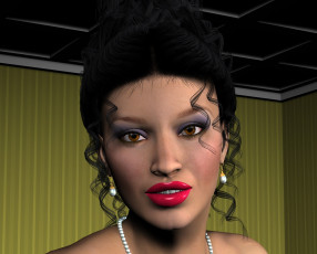 Картинка 3д+графика портрет+ portraits фон взгляд девушка