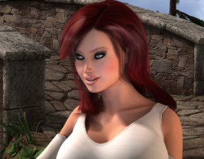 Картинка 3д+графика портрет+ portraits фон взгляд девушка