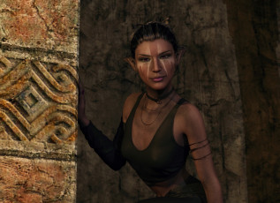 Картинка 3д+графика эльфы+ elves фон взгляд эльфийка