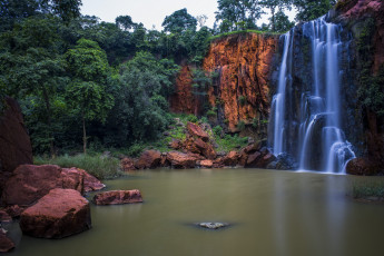 Картинка природа водопады водопад лес река