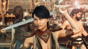 Картинка 3д+графика фантазия+ fantasy взгляд девушка фон