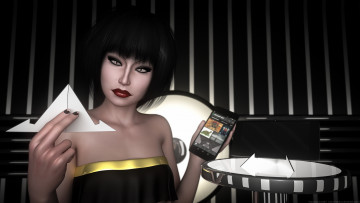 Картинка 3д+графика портрет+ portraits фон взгляд девушка