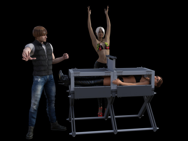 Обои картинки фото 3д графика, люди , people, фон, взгляд, девушки