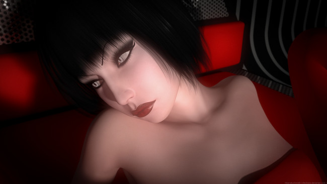 Обои картинки фото 3д графика, портрет , portraits, фон, взгляд, девушка