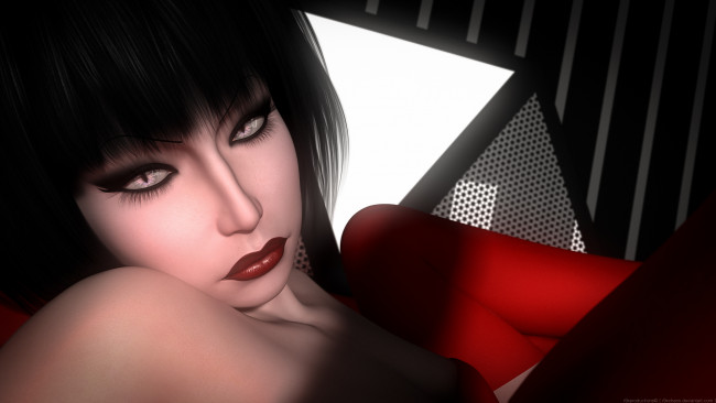 Обои картинки фото 3д графика, портрет , portraits, взгляд, фон, девушка