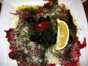 Картинка еда салаты +закуски лимон карпаччо маслины