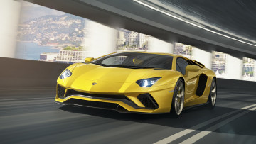 Картинка lamborghini+aventador+s+2017 автомобили lamborghini жёлтый 2017 s aventador