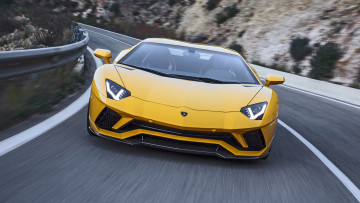 Картинка lamborghini+aventador+s+2017 автомобили lamborghini aventador s 2017 жёлтый