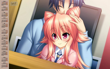 Картинка календари аниме парень эмоции девушка лицо взгляд 2018