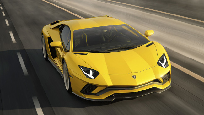 Обои картинки фото lamborghini aventador s 2017, автомобили, lamborghini, s, aventador, жёлтый, 2017