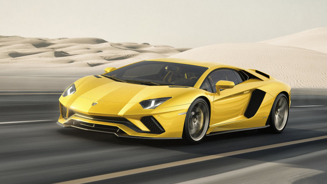 Обои картинки фото lamborghini aventador s 2017, автомобили, lamborghini, aventador, s, 2017, жёлтый
