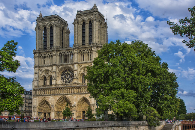 Обои картинки фото norte dame,  paris, города, париж , франция, собор, река