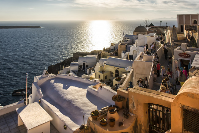 Обои картинки фото oia,  santorini, города, - панорамы, простор