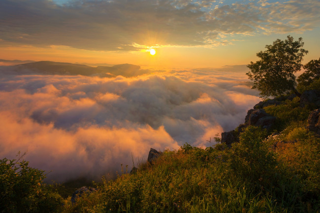 Обои картинки фото природа, восходы, закаты, простор