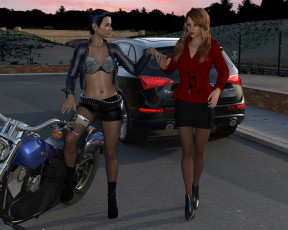 Картинка 3д+графика люди+и+животные+ people+and+animals фон взгляд девушки