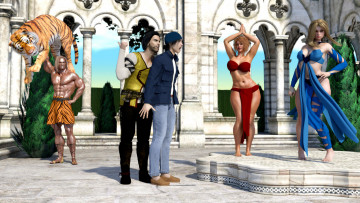 Картинка 3д+графика фантазия+ fantasy фон взгляд девушки