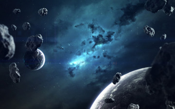 Картинка космос арт планеты вселенная галактики звезды