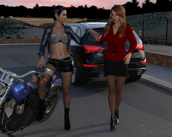 Обои картинки фото 3д графика, люди и животные , people and animals, фон, взгляд, девушки