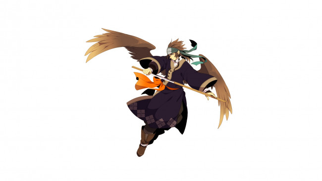 Обои картинки фото аниме, ангелы,  демоны, фон, парень, взгляд