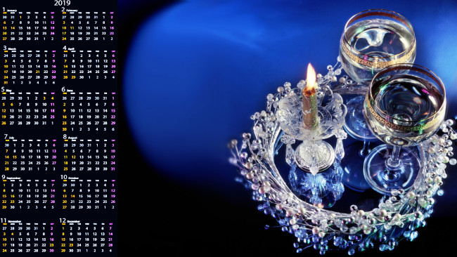 Обои картинки фото календари, праздники,  салюты, фужер, бокал, свеча