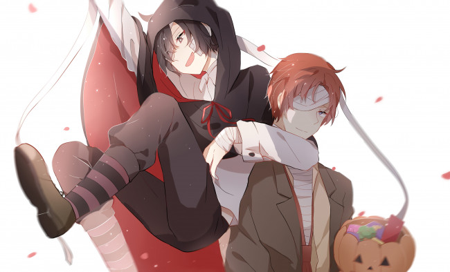 Обои картинки фото аниме, bungou stray dogs, бродячие, псы, литературные, гении