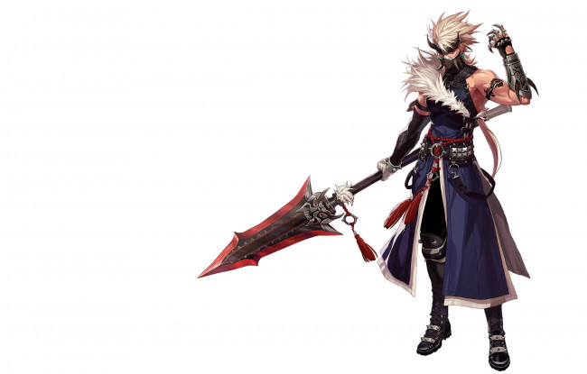 Обои картинки фото фэнтези, люди, dokkeabi, воин, маска, арт, парень, hyein, go