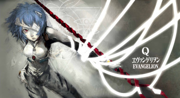 Картинка аниме evangelion rei ayanami девушка пилот копье лонгиния
