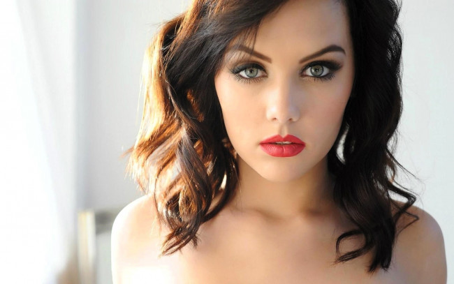 Обои картинки фото девушки, melissa clarke, шатенка, лицо