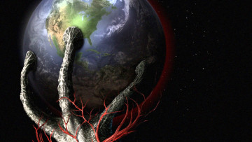 обоя рисованное, кино,  мультфильмы, космос, планета, земля, пальцы, инопланетяне