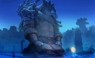 обоя видео игры, ether saga online, голем, рыцарь, магия, круг