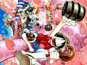 Картинка аниме one piece nami monkey d luffy sanji roronoa zoro chopper usopp