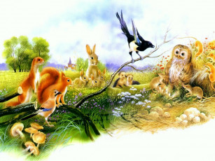 Картинка рисованные животные