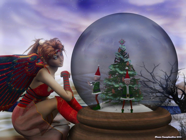 Обои картинки фото праздничные, 3д, графика, новый, год