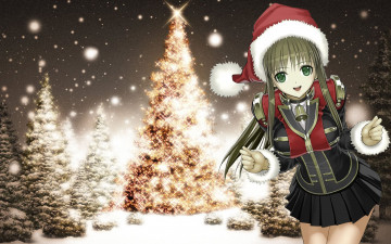 Картинка аниме merry chrismas winter