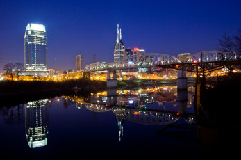 Картинка города мосты ночной город река