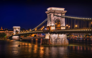 Картинка chain bridge budapest города будапешт венгрия