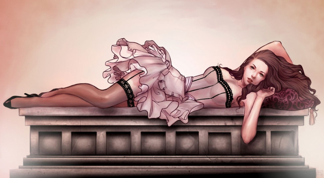 Обои картинки фото рисованные, люди, девушка