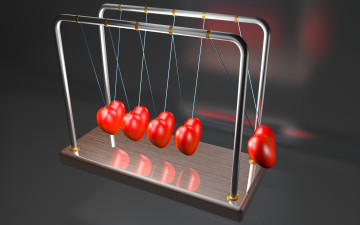 Картинка 3д графика romance сердечки