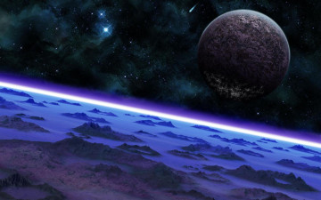 Картинка космос арт спутник ландшафт планета