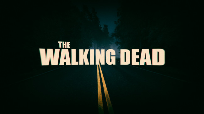 Обои картинки фото кино фильмы, the walking dead, лес, шоссе, сериал, лого