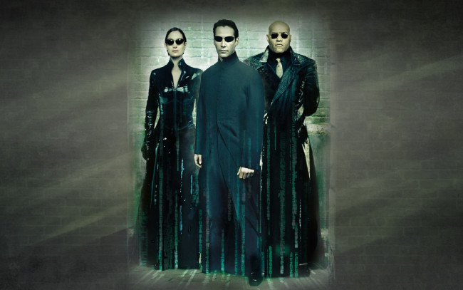 Обои картинки фото матрица, кино фильмы, the matrix,  reloaded, тринити, нео, морфиус, matrix