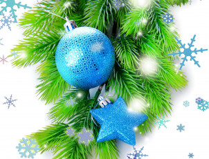 Картинка праздничные шары ветка ель шарики