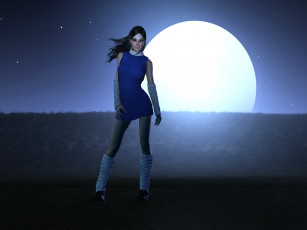 Картинка 3д+графика существа+ creatures фон взгляд девушка луна вампир