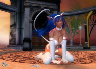 Картинка 3д+графика существа+ creatures фон взгляд девушка когти ушки хвостик