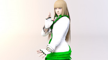 Картинка 3д+графика аниме+ anime девушка поза блондинка взгляд фон