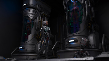 Картинка 3д+графика фантазия+ fantasy оружие фон взгляд девушка