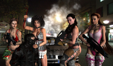 Картинка 3д+графика фантазия+ fantasy оружие взгляд фон девушки