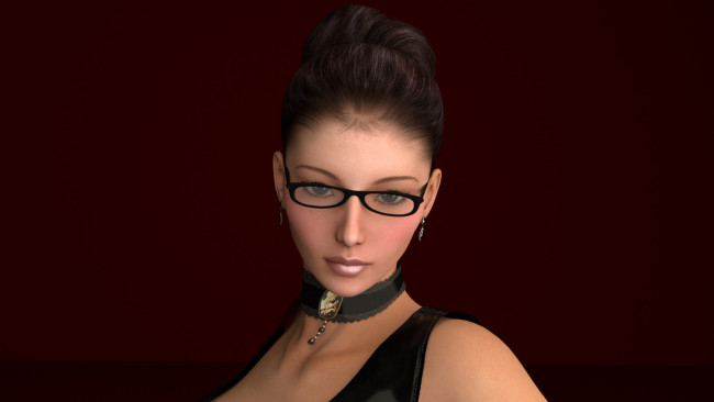 Обои картинки фото 3д графика, портрет , portraits, очки, фон, взгляд, девушка