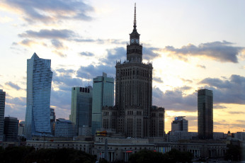 Картинка города берлин+ германия высотки сумерки