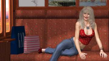 Картинка 3д+графика люди+ people взгляд фон девушка